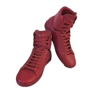Saint Laurent Men's Red Leather Hi Top Sneaker SL/01H Size 44 EU